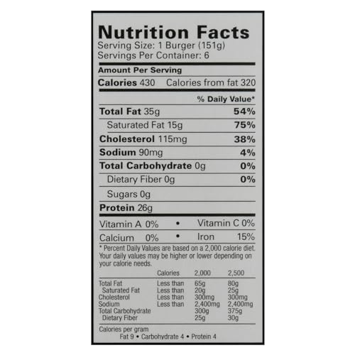 Bubba Burger, Frozen Angus Beef Burger Patties, USDA Choice Beef Chuck, 2 lb, Pack of 6