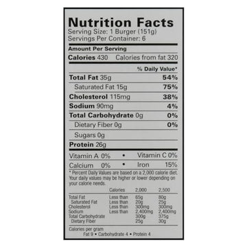 Bubba Burger, Frozen Angus Beef Burger Patties, USDA Choice Beef Chuck, 2 lb, Pack of 6