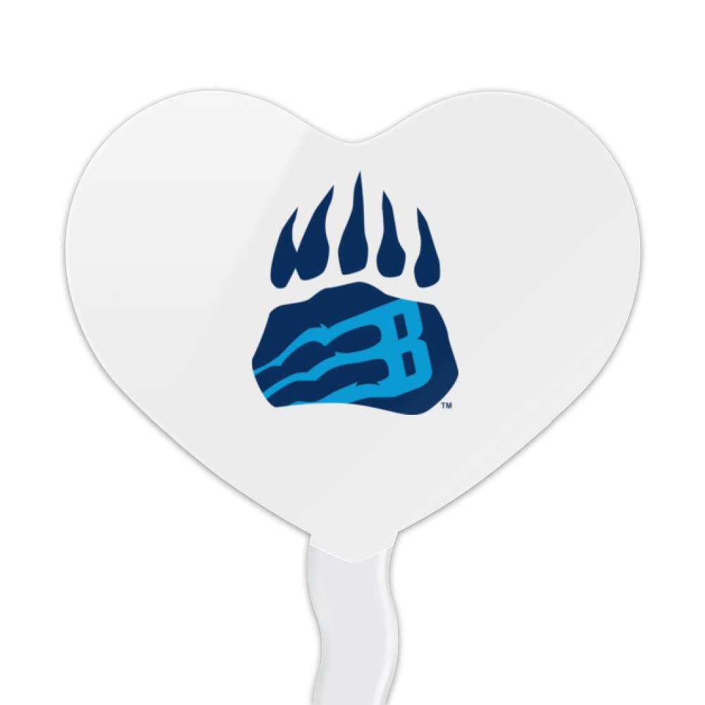 GRAPHICS & MORE Cupcake Picks Set of 6, Acrylic, Bob Jones University Secondary Logo Heart Design