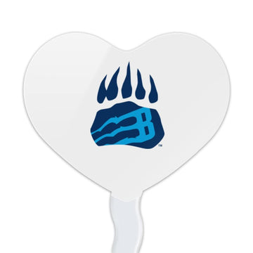 GRAPHICS & MORE Cupcake Picks Set of 6, Acrylic, Bob Jones University Secondary Logo Heart Design