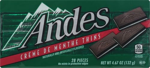 Charms Andes Creme De Menthe Thin Mints - Chocolate Mint Candies, 4.67 Oz, Green/Dark Brown, Model 404434