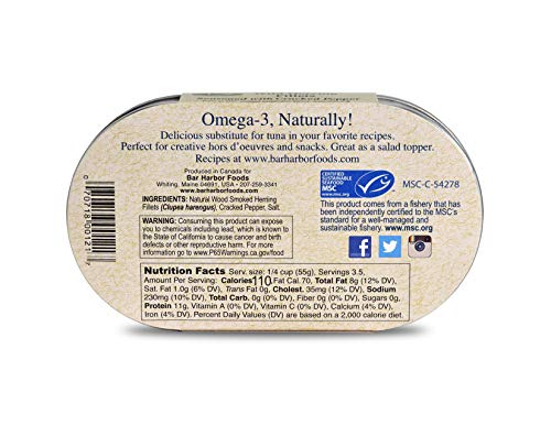 Bar Harbor Wild Herring Fillets with  ed Pepper, 6.7 oz, Pack of 12