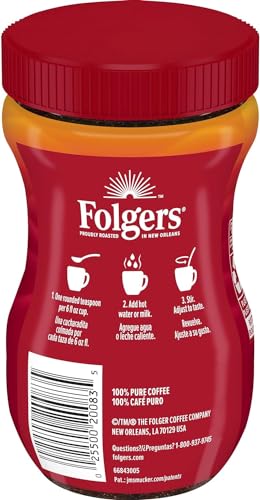 Folgers Classic Roast Instant Coffee, 3-Ounce Jar