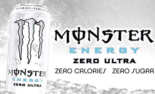 Monster Energy Ultra Zero Sugar Energy Drinks, 16 Fl Oz, Pack of 12, White Cans