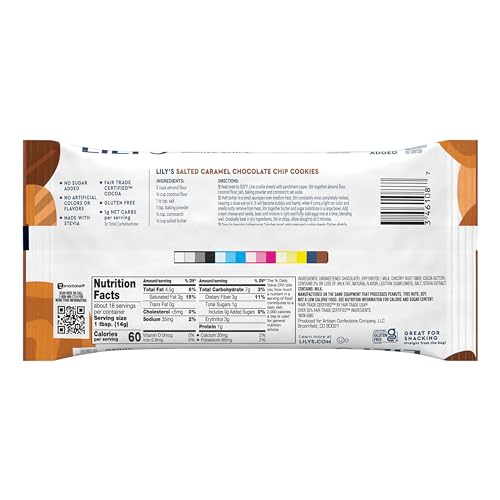 Lily'S Chocolate Salted Caramel Flavored No Sugar Added, Baking Chips Bags, 9 Oz (3 Count)