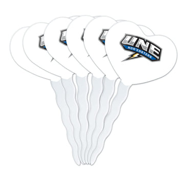 GRAPHICS & MORE Cupcake Picks Set of 6, Acrylic Decoration Toppers, University of New England, Model CUPT.HRT.ACR.6PK.CLCNEN500B