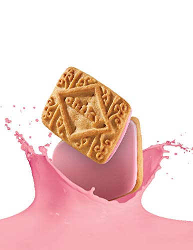 Chiky Strawberry Fudge Cookies, Crunchy & Sweet, Smooth Cream Center, Crispy Texture That Melts In Every Bite, 16.9 Ounces, 1 Box Contains 3 Bags, Each With 12 Individual Packs.