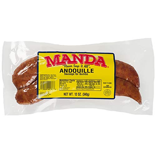 Manda Fine Meats Andouille Sausage, 12 Ounce Pack, Smoked Sausage