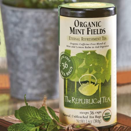 The Republic of Tea Herbal Mint Fields Organic Tea, 36 Count, Pack of 1