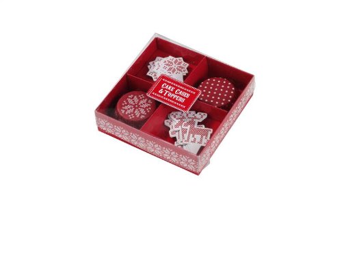 Cross Stitch Christmas Party Cupcake Cases And Toppers