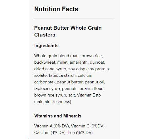 Healthy Grains Peanut Butter Whole Grain Cluster 11 Ounces (Case Of 6)