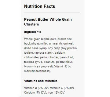 Healthy Grains Peanut Butter Whole Grain Cluster 11 Ounces (Case Of 6)