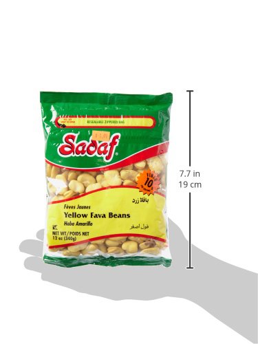 Sadaf Yellow Fava Beans - Baghala - Fava Beans For Cooking And Food Enhancing - Mediterranean Cuisine - Kosher - 12 Oz Resealabl