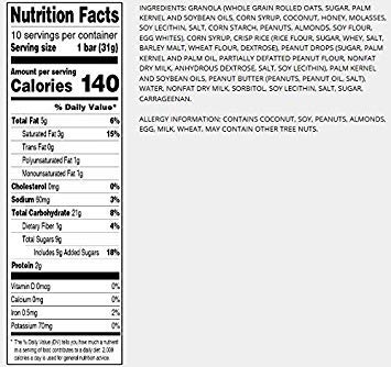 Sunbelt Bakery Peanut Butter Chip Chewy Granola Bars, 20 Count