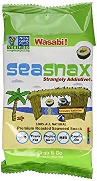 SeaSnax Wasabi Roasted Seaweed Snack, Model 157248, 0.18 Ounce