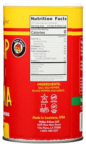 Slap Ya Mama Hot Blend Cajun Seasoning, Kosher, Gluten Free, 8 Ounce (Pack Of 6)