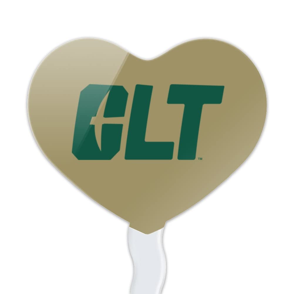 GRAPHICS & MORE Cupcake Picks Set of 6 - Acrylic Heart Toppers - UNC Charlotte - One Size