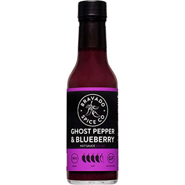 Ghost Pepper and Blueberry Hot Sauce By Bravado Spice FEATURED ON HOT ONES Gluten Free, Vegan, Low Carb, Paleo Hot Sauce All Nat