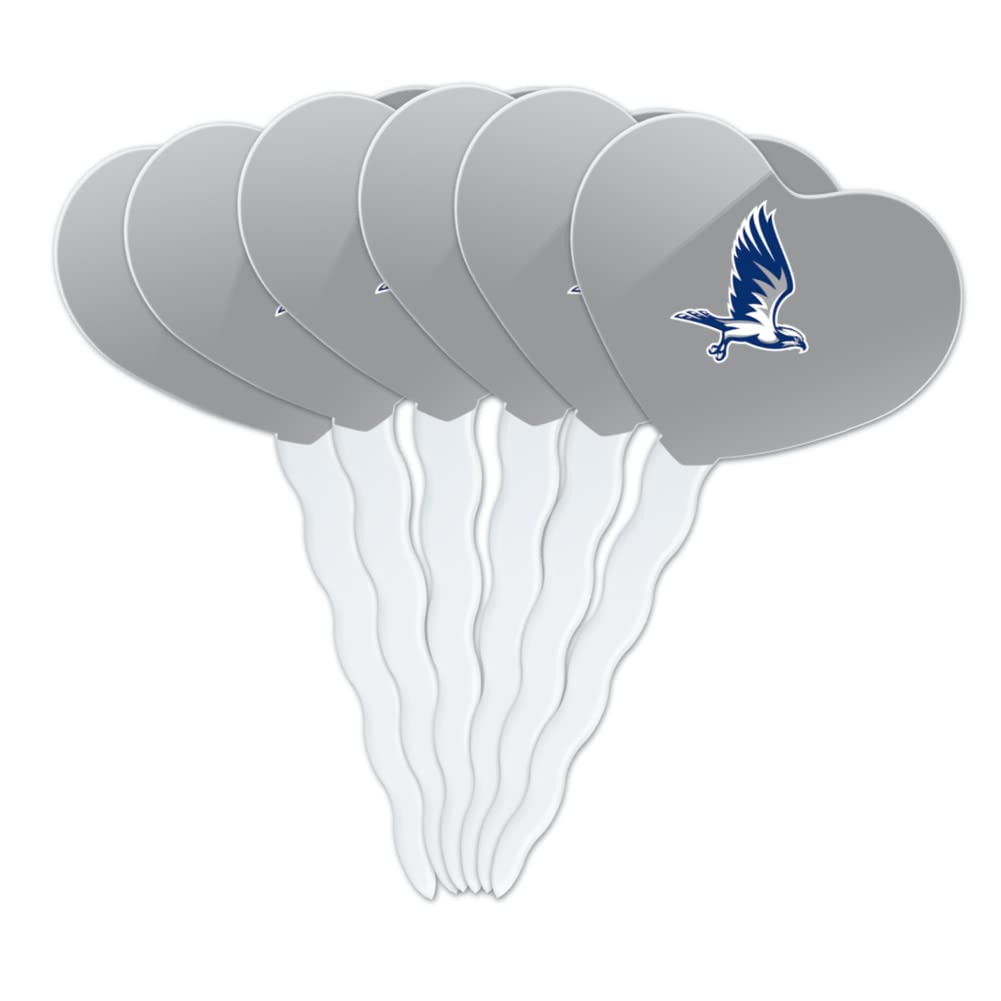 GRAPHICS & MORE Acrylic Cupcake Picks Set of 6 - Broward College Heart Love Decoration Toppers, Model CUPT.HRT.ACR.6PK.CLCBRW500B