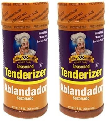 Chef Merito Seasoned Tenderizer 14 oz | Perfect for Beef, Pork & Poultry | Tenderizes & Enhances Flavor | Authentic Latin Flavor