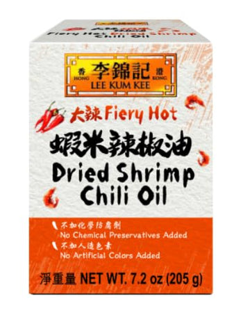 Lee Kum Kee Fiery Hot Dried Shrimp Chili Oil (7.2 oz - 12 Pack) Spicy & Umami  Perfect for Stir-Frying  Drizzling  Dipping Sauce for Dumplings  Dim Sum or Hot Pot  Cold Dishes  & Noodle Soups