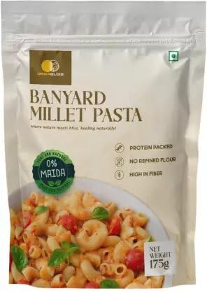 Orgabliss Banyard Millet - No MSG | No Preservatives | High Fibre and Protein Macaroni Pasta (175 g) With 100% pure macaroni pas