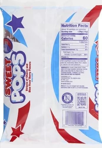 Tootsie Roll Patriotic USA Flag Charms, 15 Count, 9 oz. Bag, Red, White and Blue