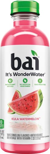 Bai Flavored Water, Kula Watermelon, Antioxidant Infused Drinks, 18 Fluid Ounce