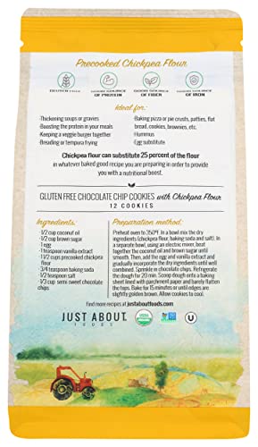Just About Foods Organic Chickpea Flour, Gluten Free, 1 LB (Pack Of 5)