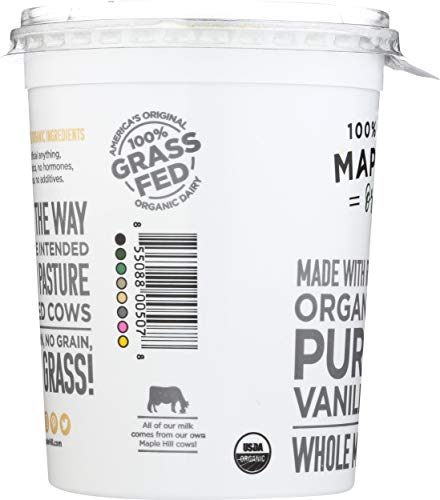 Maple Hill Creamery Yogurt Vanilla 100%Gr sugar freed  32 oz