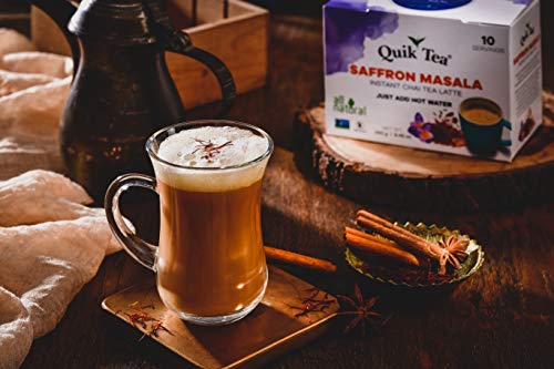 Quik Tea Chai Tea Latte, Saffron Masala, 10 Count (Pack of 10)