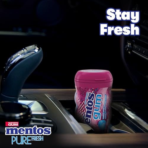 Mentos Pure Fresh Sugar-Free Chewing Gum With Xylitol, Bubble Fresh Flavor, Bubble Gum, 50 Piece Bottle (Bulk Pack Of 4)