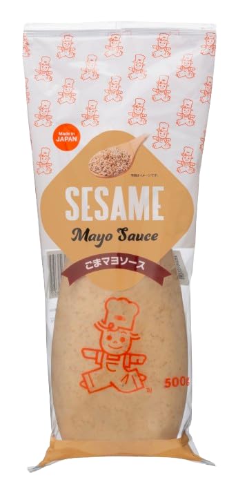 Sesame Mayo Sauce- 1pack, Enjoy it with sushi rolls, udon salad, steamed chicken, sandwiches, and more. A rich mayo with roasted