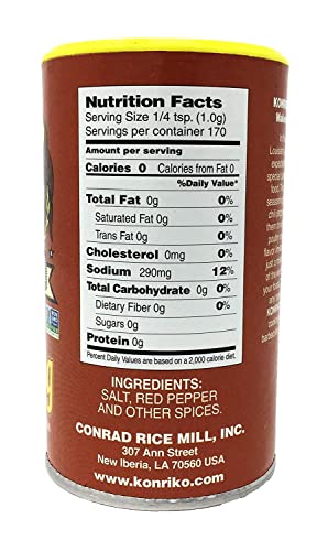 Konriko - Creole Seasoning 6 oz (Pack of 2) - Wheat Free - Gluten Free - No MSG