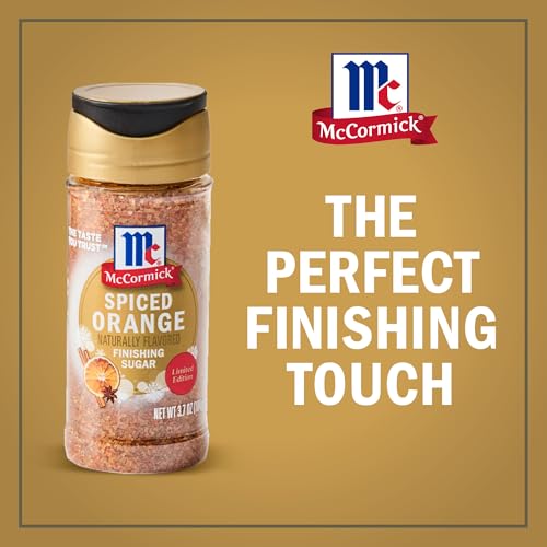 McCormick Finishing Sugar  Spiced Orange  Limited Edition  Bright Citrus Flavor with Warm Spices  For Muffins  Pie  Cocktails  Cider  Tea  and More  3.7 oz