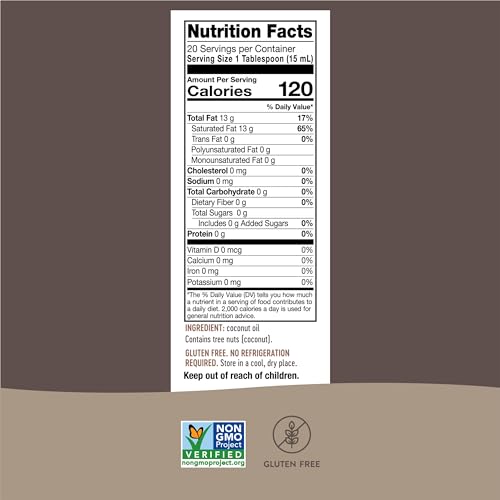 Nature's Way Liquid Coconut Oil, Superior Flavor and Aroma, Hexane Free, Stays Liquid, Non-GMO Project Verified, 10 Fl Oz (Packa