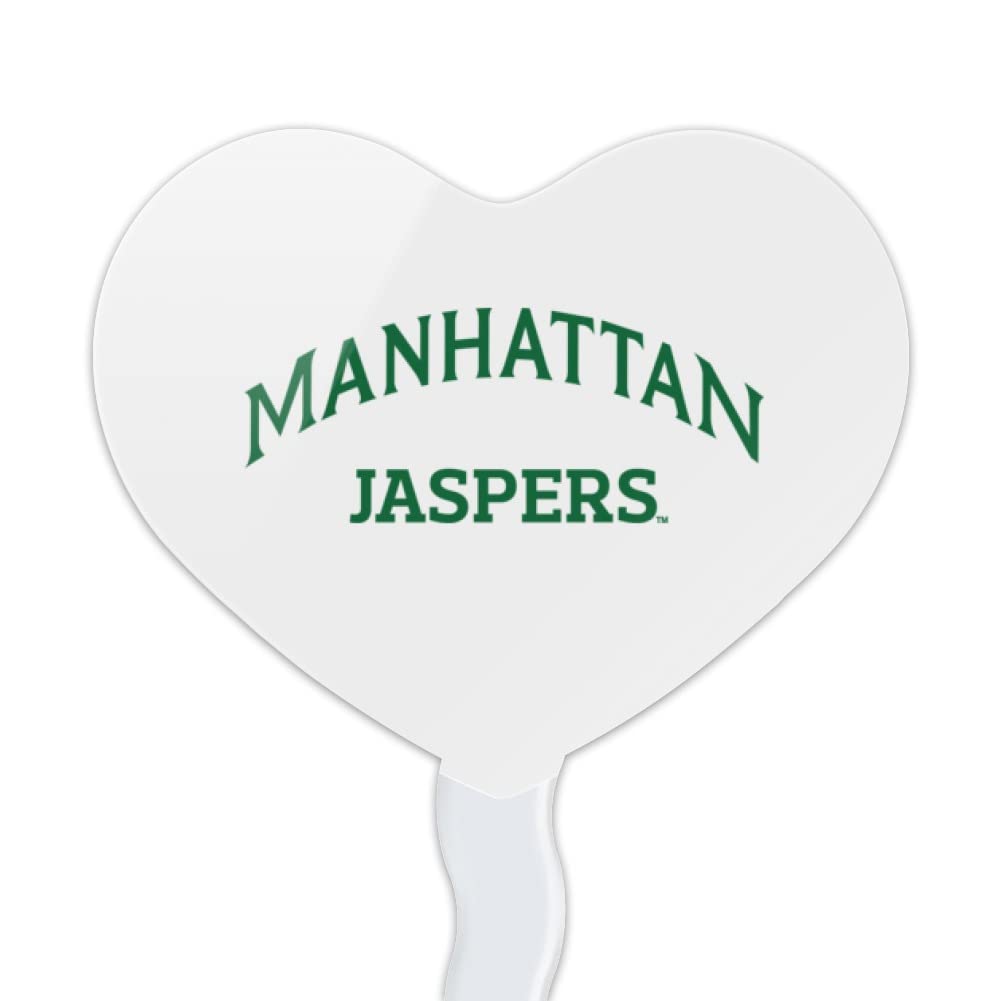 GRAPHICS & MORE Cupcake Picks Set of 6 - Acrylic Heart Toppers - Manhattan College - One Size