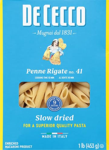 De Cecco Semolina Pasta Penne Rigate No. 41 - 16 Ounce (Pack of 1)