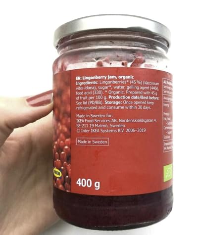 Sylt Lingon, Lingonberry Preserves, Ikea Food, 14.1 Oz Jar - Super Fruit
