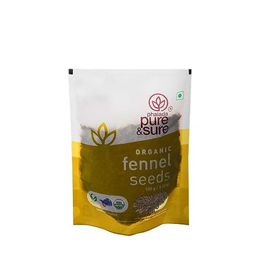 Pure & Sure Organic Fennel (Sauf) Seeds 100Gm | 100% Natural Saunf | Traditional Mouth Freshener | Rich With Omega 3, Non-Gmo | 