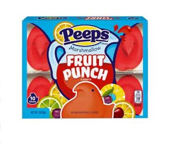Peeps Easter Marshmallow Chicks, Variety Pack, 10 Count (Assorted Flavors & Colors) (3 Count, Fruit Punch Chicks Marshmallow Pee