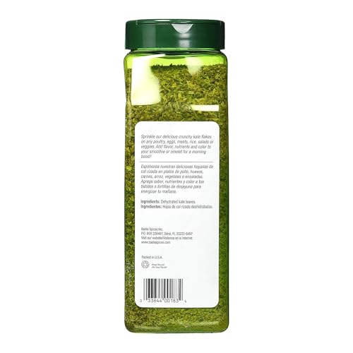 Badia Kale Flakes 18 oz - Nutrient Rich Superfood - Bold  Slightly Bitter  Earthy Taste and Natural Color  Gluten Free