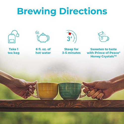 Prince of Peace Organic Jasmine Green Tea - 20 Tea Bags, 100% Organic, Lower Caffeine Alternative to Coffee, Herbal Benefits