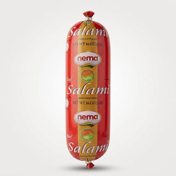 Nema Beef Salami 16 oz - Halal Zabiha Smoke Flavored Deli Meat