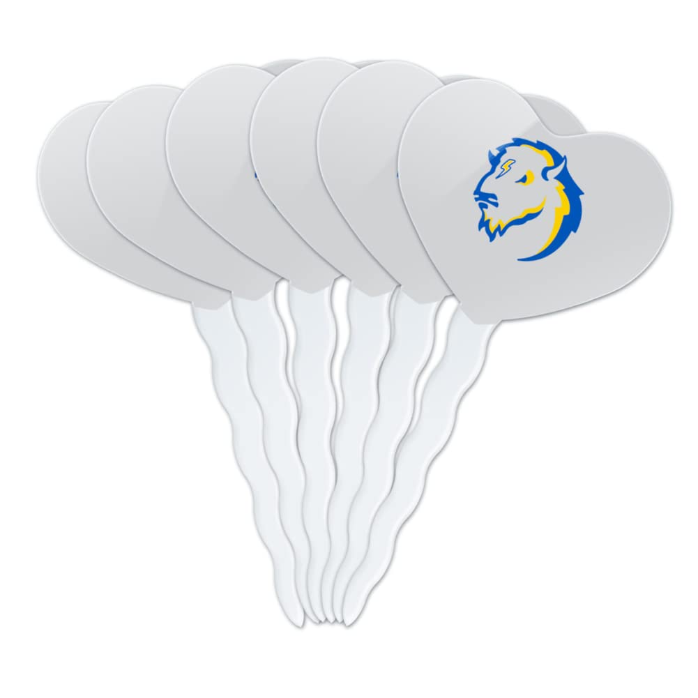 GRAPHICS & MORE Cupcake Toppers Set of 6 - Acrylic Heart Decoration - Southeastern Oklahoma State University - One Size