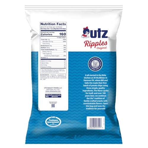 Utz Ripples Original Potato Chips, 7.75 Oz