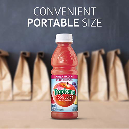 Tropicana 100% Fruit Medley Juice,?Single Serve, 10 Fl Oz Bottles (Pack of 24) - Real Fruit Juice, Vitamin C, B & E Rich, No Add