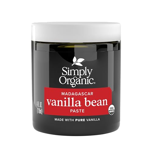 Simply Organic Vanilla Bean Paste, 4 Ounce Jar, Certified Organic, Kosher, Vegan, Non-Gmo Rich Soft Paste, Warm Woody Aroma