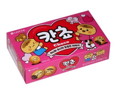 LOTTE Kancho Choco Biscuit Snack 54g Pack of 2 - Korean Chocolate-Filled Cookies, Sweet Crunchy Snack for Kids & Adults - Classi