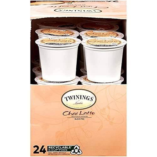 Twinings Chai Latte Black Tea K-Cup Pods for Keurig, Creamy, Slightly Sweet Tea, Caffeinated, 24 Count (Pack of 1)